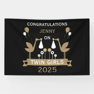 Congratulations Stalk Delivery Of Twins Banner