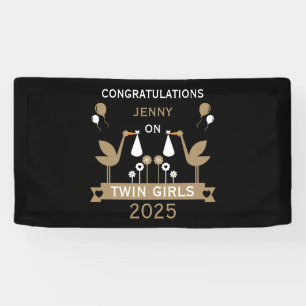 Congratulations Stalk Delivery Of Twins Banner