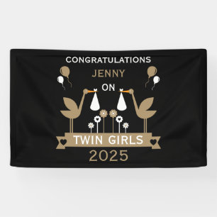 Congratulations Stalk Delivery Of Twins Banner