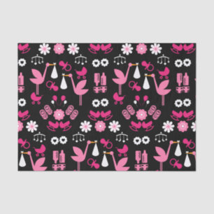 Congratulations Stalk Delivery Twin Girls Tissue Paper
