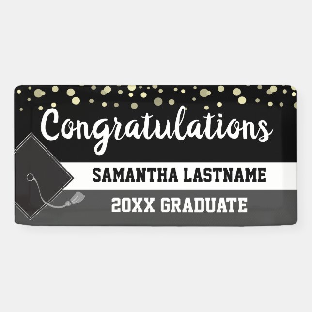 Congratulations Student Name and School Budget Ban Banner (Horizontal)