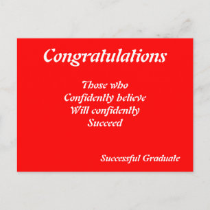 Congratulations successful graduate postcards