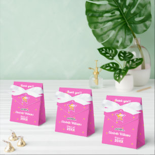Congratulations Super Grad Pink-Editable Text Favor Box