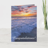 Congratulations! - Surfing beach waves at sunset