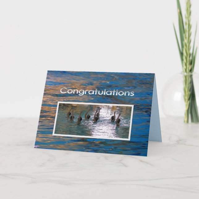 Congratulations Synchronized Swimming Blue Card (Front)
