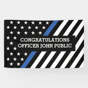 Congratulations Thin Blue Line Flag Banner