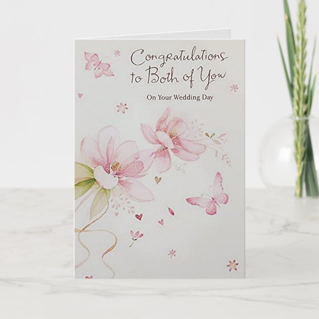 “Congratulations to Both of You” Wedding Note Card (Front)