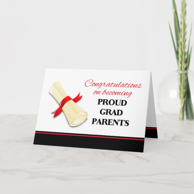 Congratulations to Grad Parents Rolled Diploma Card (Front)