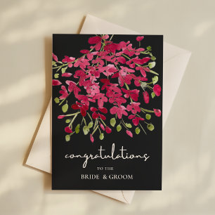 Congratulations to Newlyweds Watercolor Floral Card
