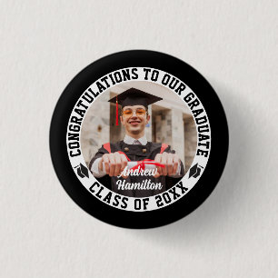 Congratulations To Our Graduate Graduation Photo 1 Inch Round Button