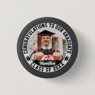 Congratulations To Our Graduate Graduation Photo 1 Inch Round Button