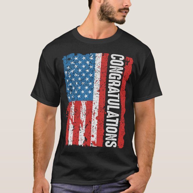 Congratulations Trump American Flag T-Shirt (Front)
