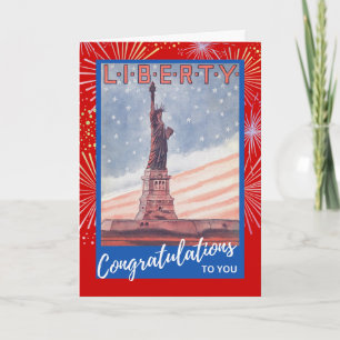 Congratulations U.S. Citizenship Statue of Liberty Card