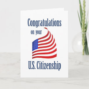 Congratulations US Citizenship US Flag Card