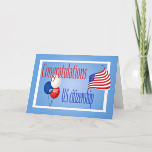 Congratulations US Citizenship US Flag Card