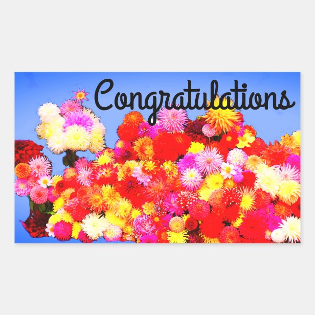 Congratulations Various Dahlias #2-3 Stickers (Front)