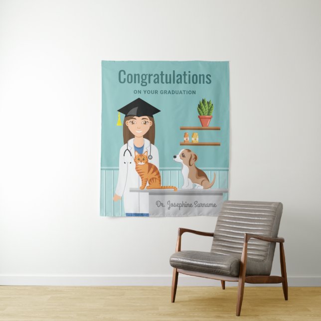 Congratulations Veterinary Graduate DVM Graduation Tapestry (In Situ)