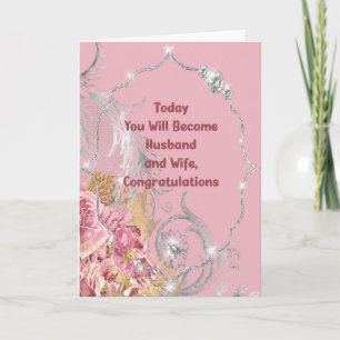 Congratulations Wedding Card with Faux Diamonds