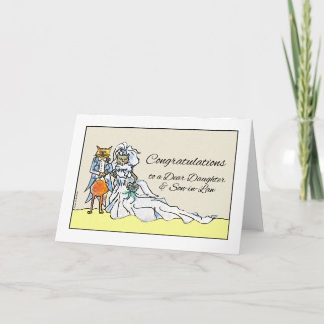 Congratulations Wedding, Daughter and Son-in-Law Card (Front)