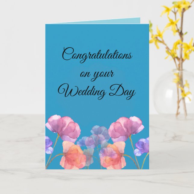 Congratulations Wedding Day Card (Yellow Flower)
