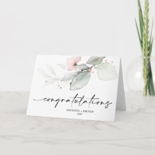 Congratulations Wedding Engagement Gift Floral Card