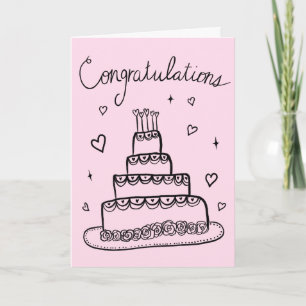 Congratulations Wedding Engagement Sketch Doodle  Card