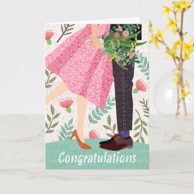 Congratulations Wedding Greeting Card (Yellow Flower)