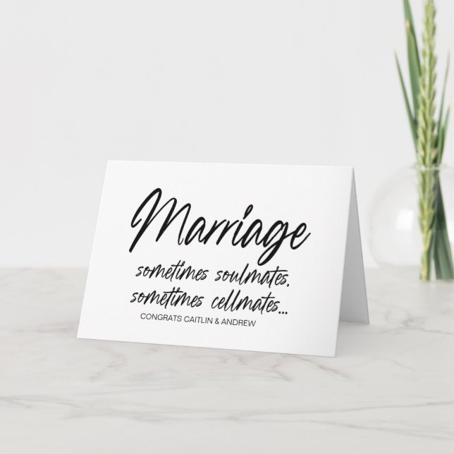 Congratulations Wedding Just Married Bride & Groom Card (Front)