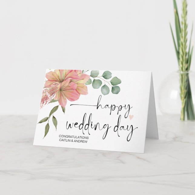 Congratulations Wedding Just Married Bride & Groom Card (Front)