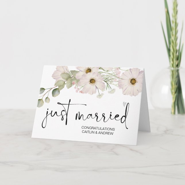 Congratulations Wedding Just Married Bride & Groom Card (Front)