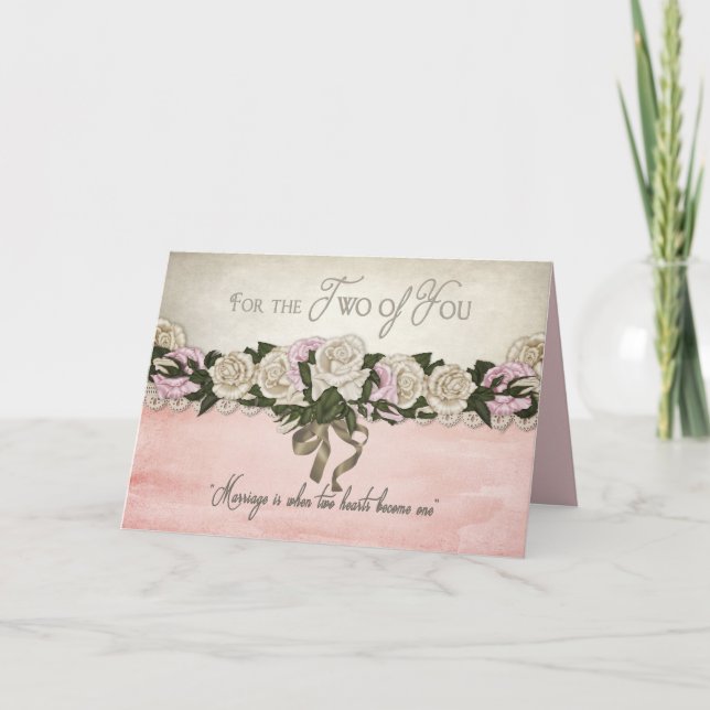Congratulations - Wedding/Marriage - Vintage/Pink Card (Front)