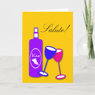 Congratulations Wine Bottle And Glasses Card