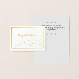 Congratulations With Stars Trail Gold Foil Card