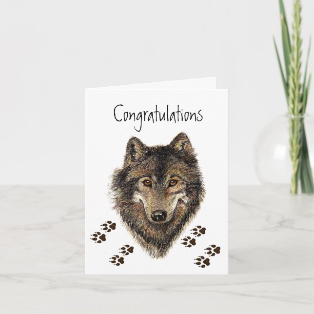 Congratulations, Wolves, Wolf Tracks AnimalCard Card (Front)