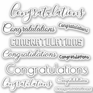 Congratulations words only   #2 Black only