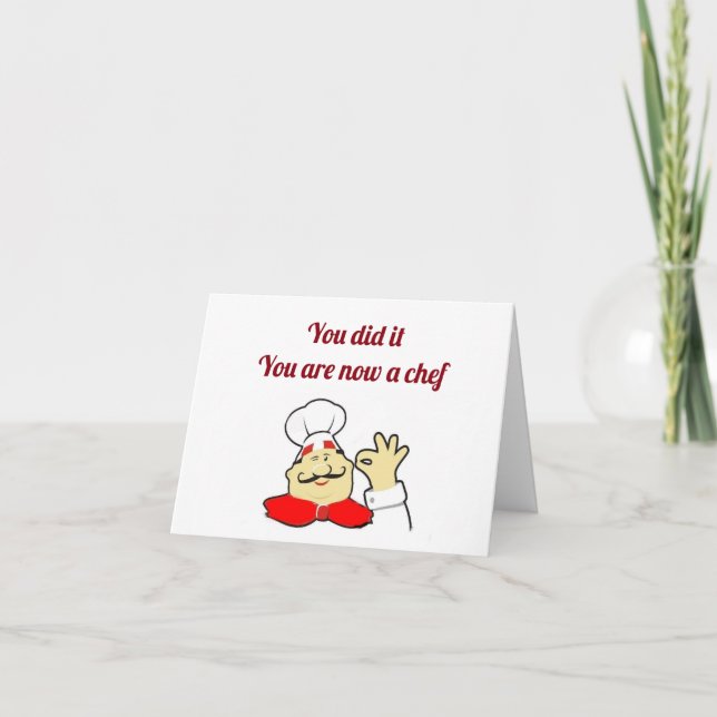 "CONGRATULATIONS"  ****YOU ARE A CHEF**** CARD (Front)