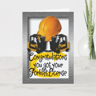 Congratulations you got your forklift license card