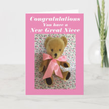 Congratulations you have a new great niece