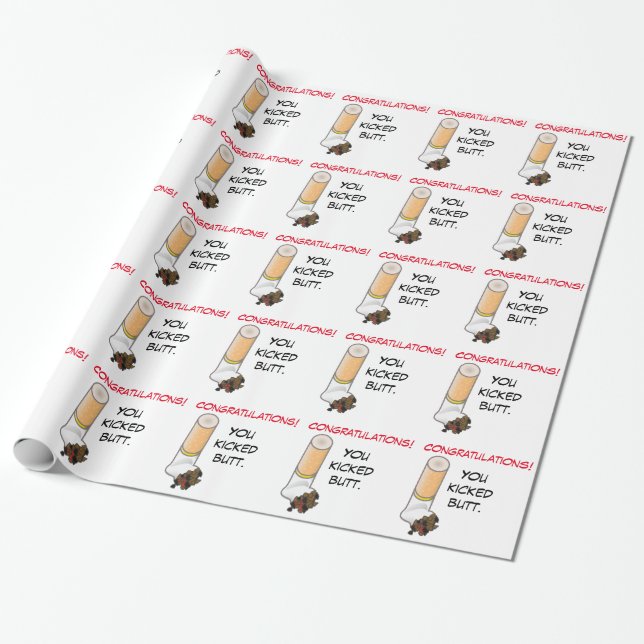 Congratulations! You kicked butt Personalized Wrapping Paper (Unrolled)