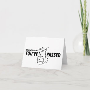 Congratulations, you passed, diploma note card