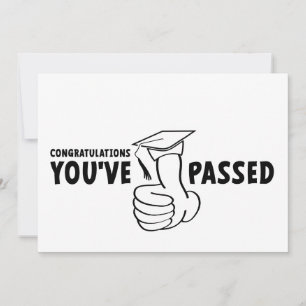 Congratulations, you passed, diploma thank you card