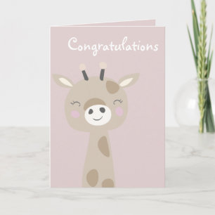 Congratulations Your Bundle Of Joy Giraffe Pink Card
