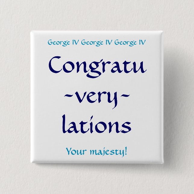 Congratuverylations 2 Inch Square Button (Front)