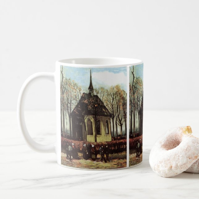Congregation at Church, Nuenen by Vincent van Gogh Coffee Mug (With Donut)