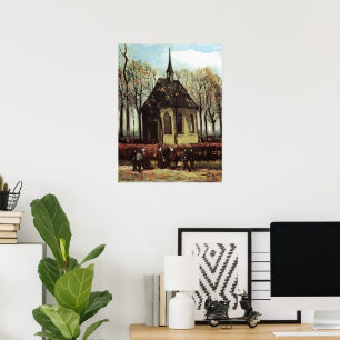 Congregation at Church, Nuenen by Vincent van Gogh Poster