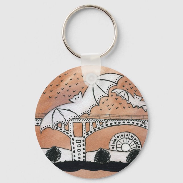 Congress Avenue Bats Keychain (Front)