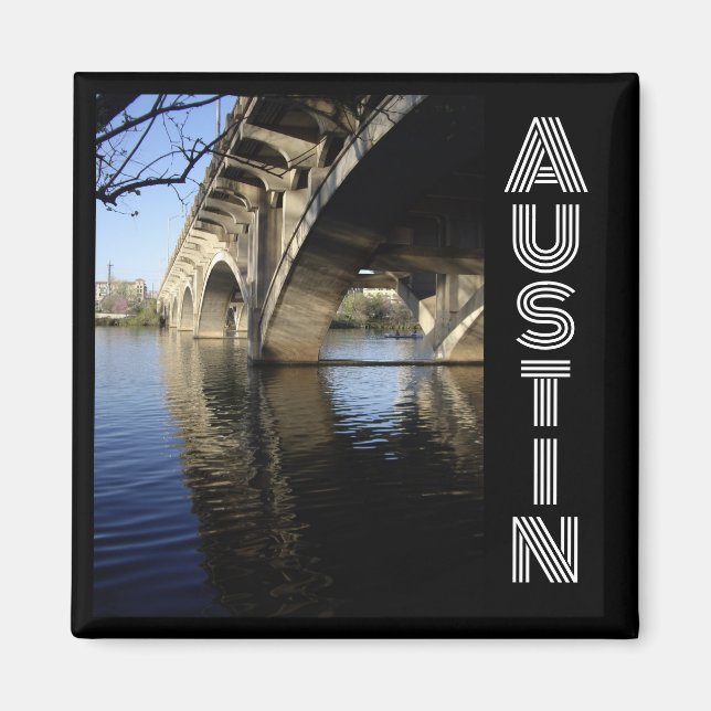 Congress Bridge Lady Bird Lake Austin Texas  Magnet (Front)