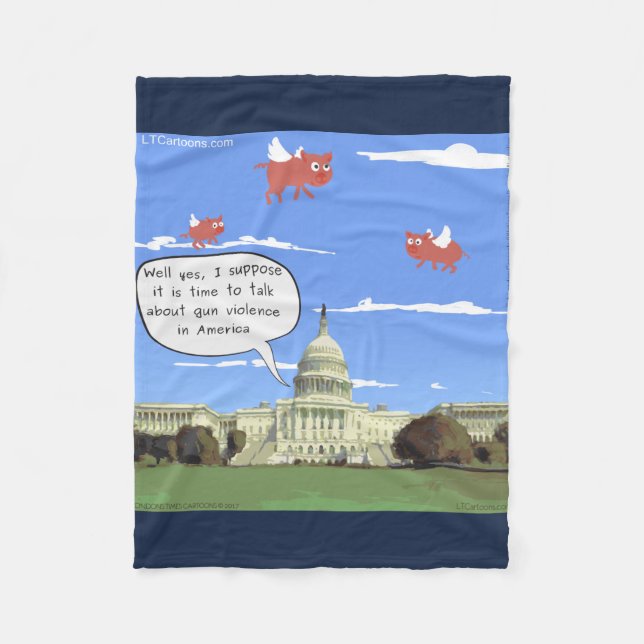 Congress & Gun Talk When Pigs Fly Fleece Blanket (Front)