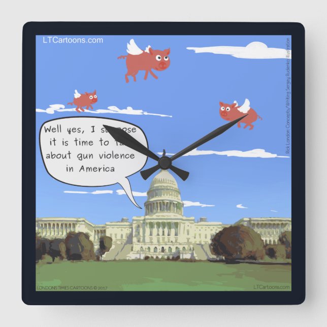 Congress & Gun Talk When Pigs Fly Wall Clock (Front)