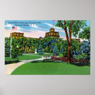 Congress Park View of the Grand Union Hotel Poster